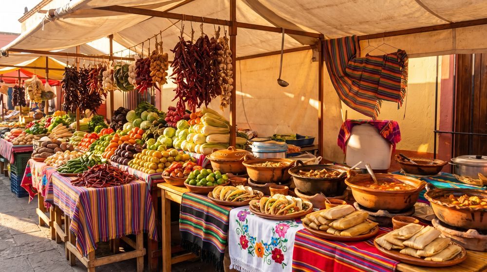 Colorful trajinera boats on the canals of Xochimilco in southern Mexico City