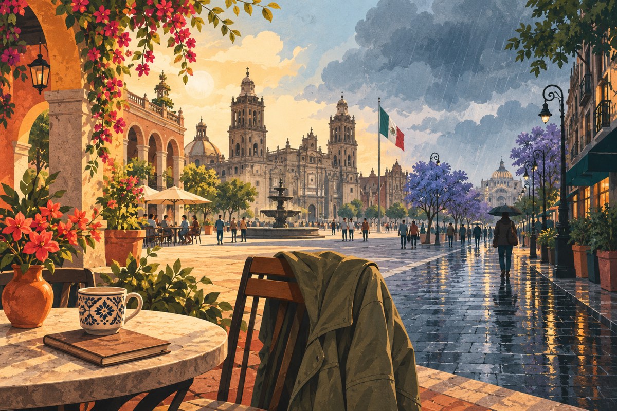 Sun, rain and a light jacket illustrate how Mexico City’s seasonal changes can shape a walking and museum itinerary.