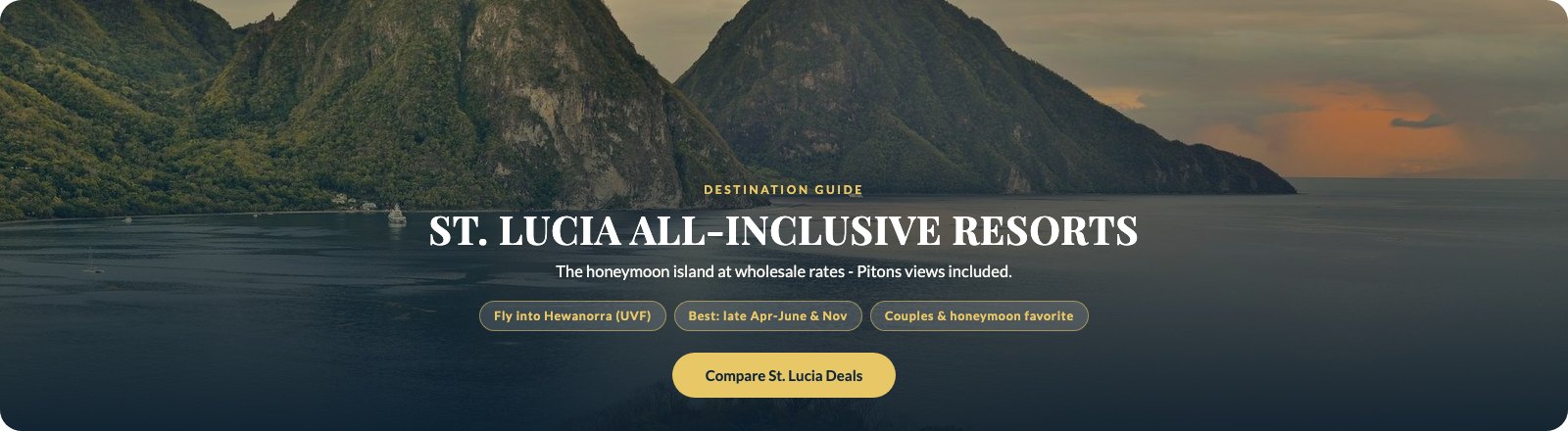 St. Lucia All-Inclusive Resorts: Book at Wholesale Rates