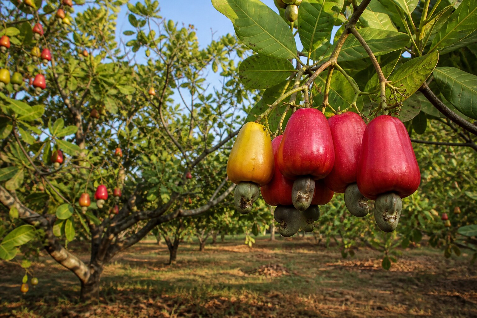Cashew fruit at an orchard source