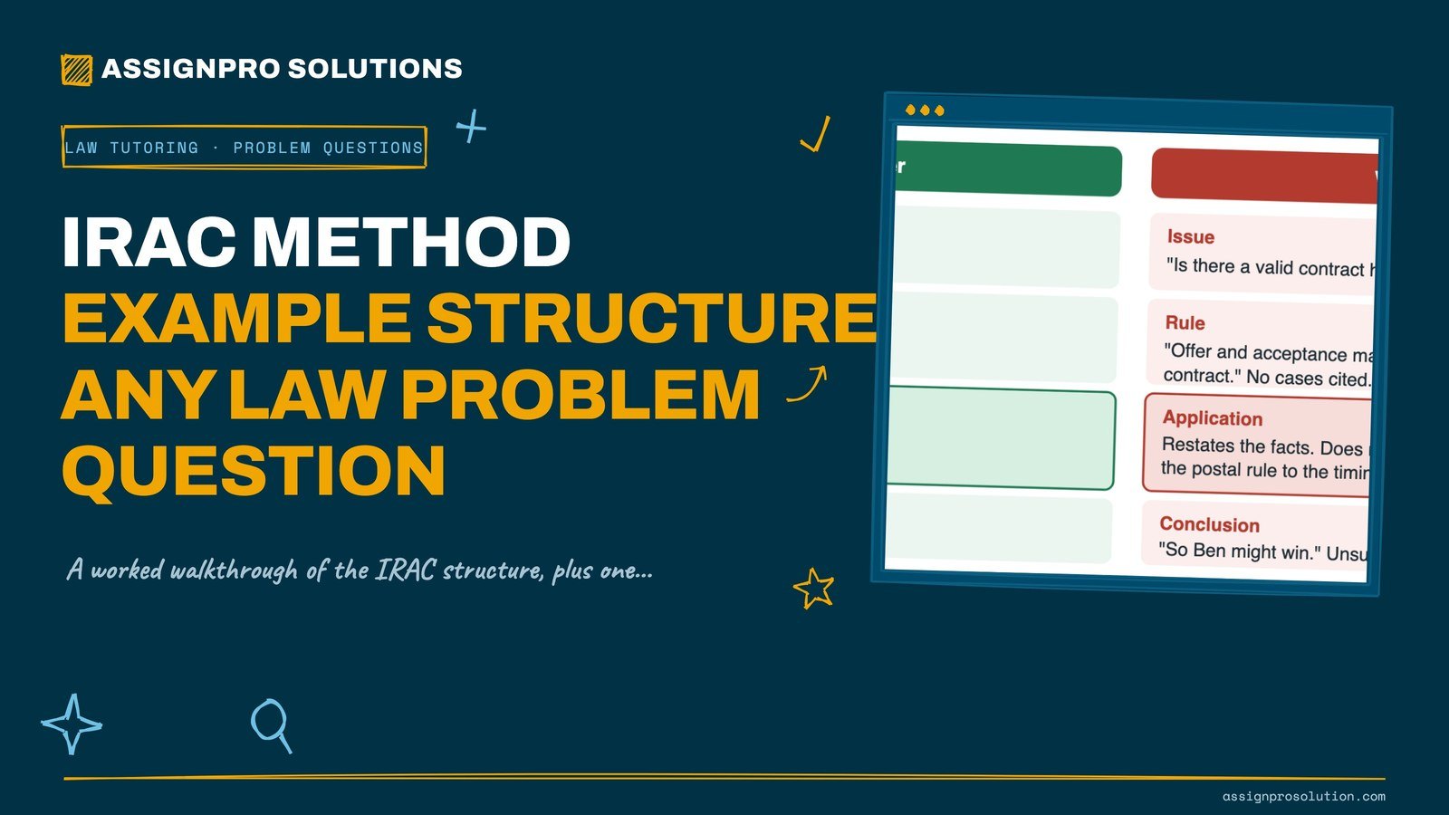 IRAC Method Example: Structure Any Law Problem Question