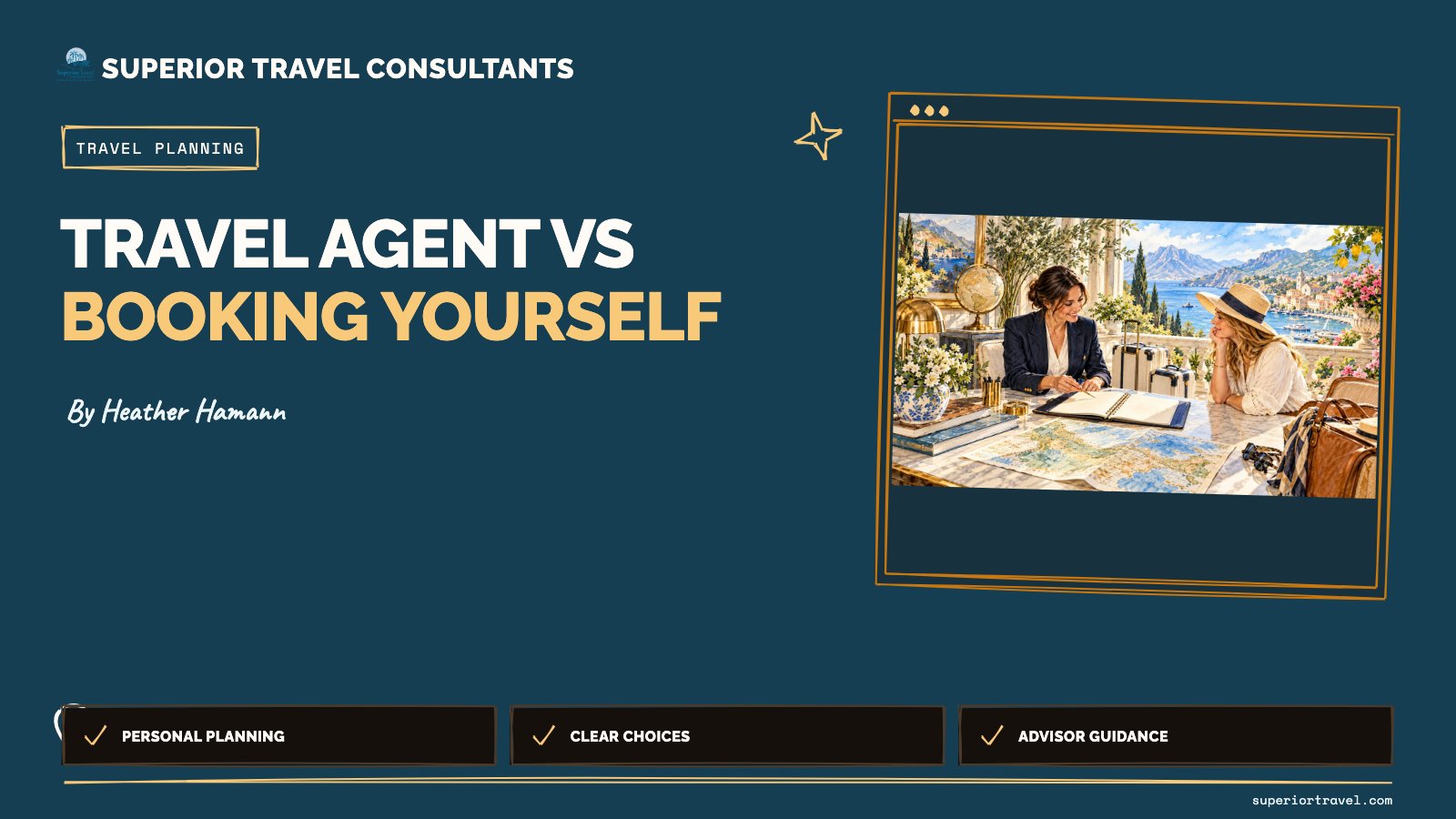 Travel agent vs booking yourself - Heather Hamann, Superior Travel Consultants