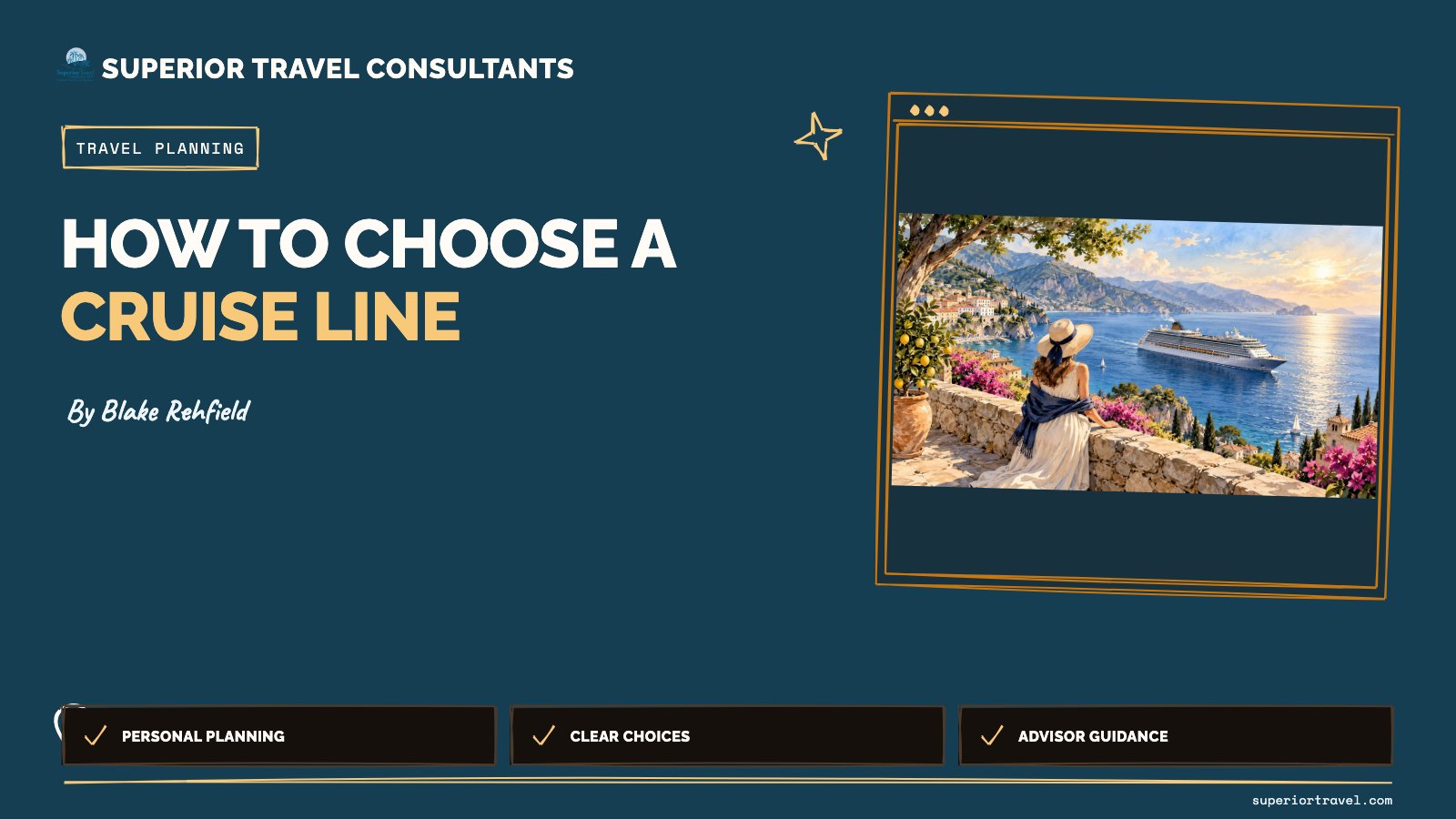 How to choose a cruise line - Blake Rehfield, Superior Travel Consultants