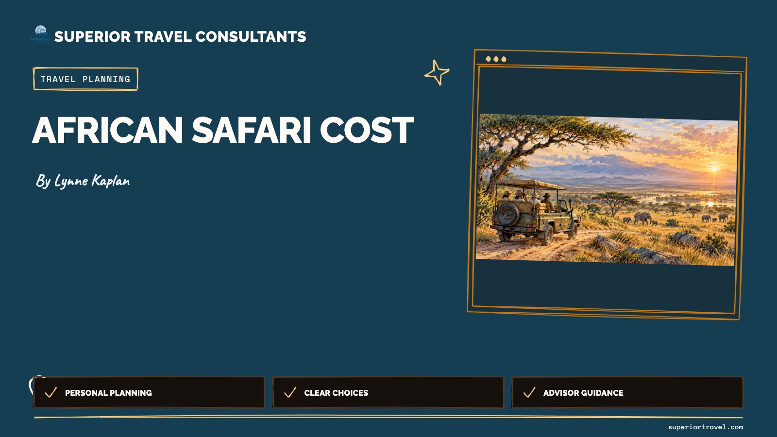 African safari cost - Lynne Kaplan, Superior Travel Consultants