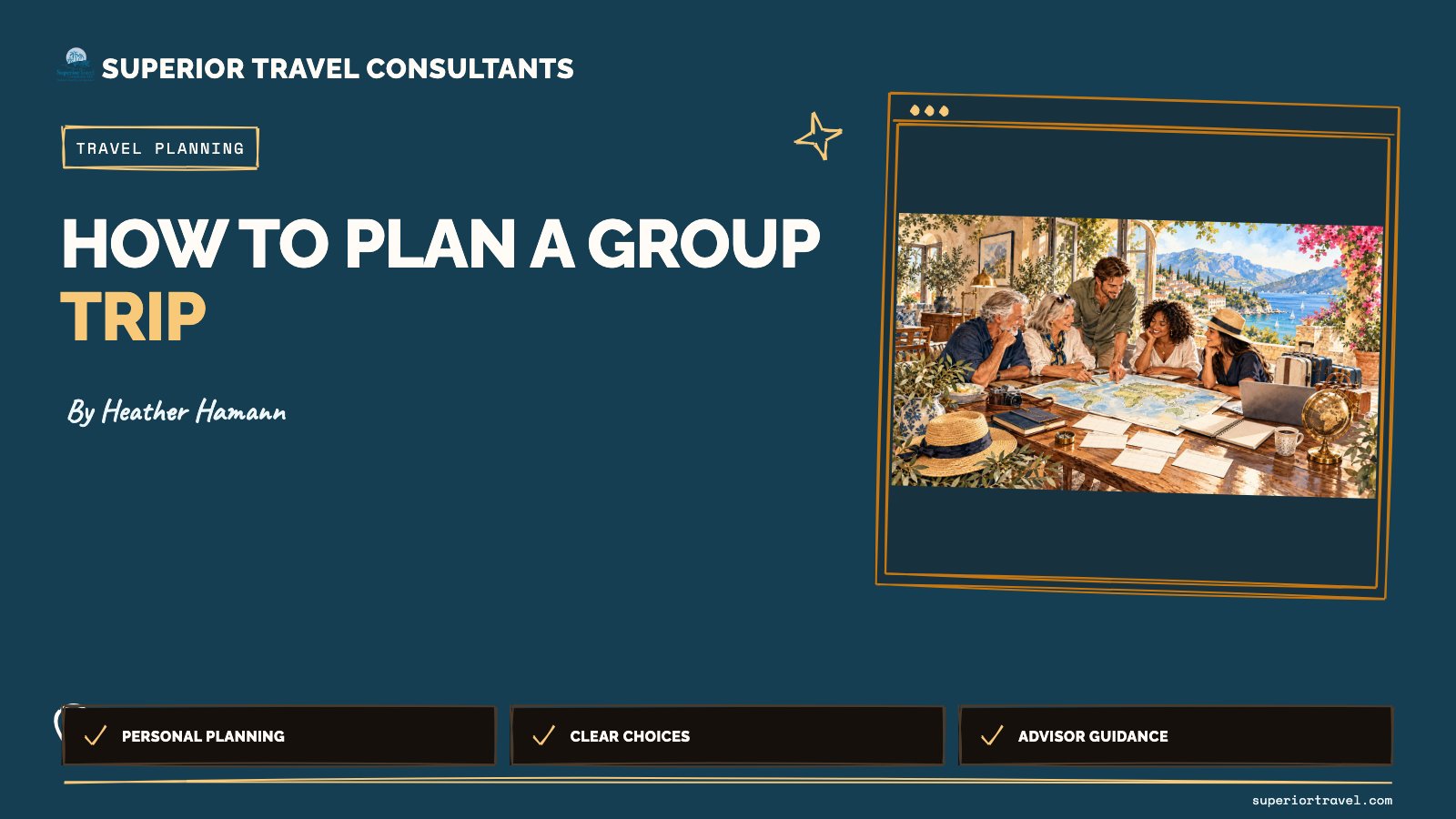 How to plan a group trip - Heather Hamann, Superior Travel Consultants