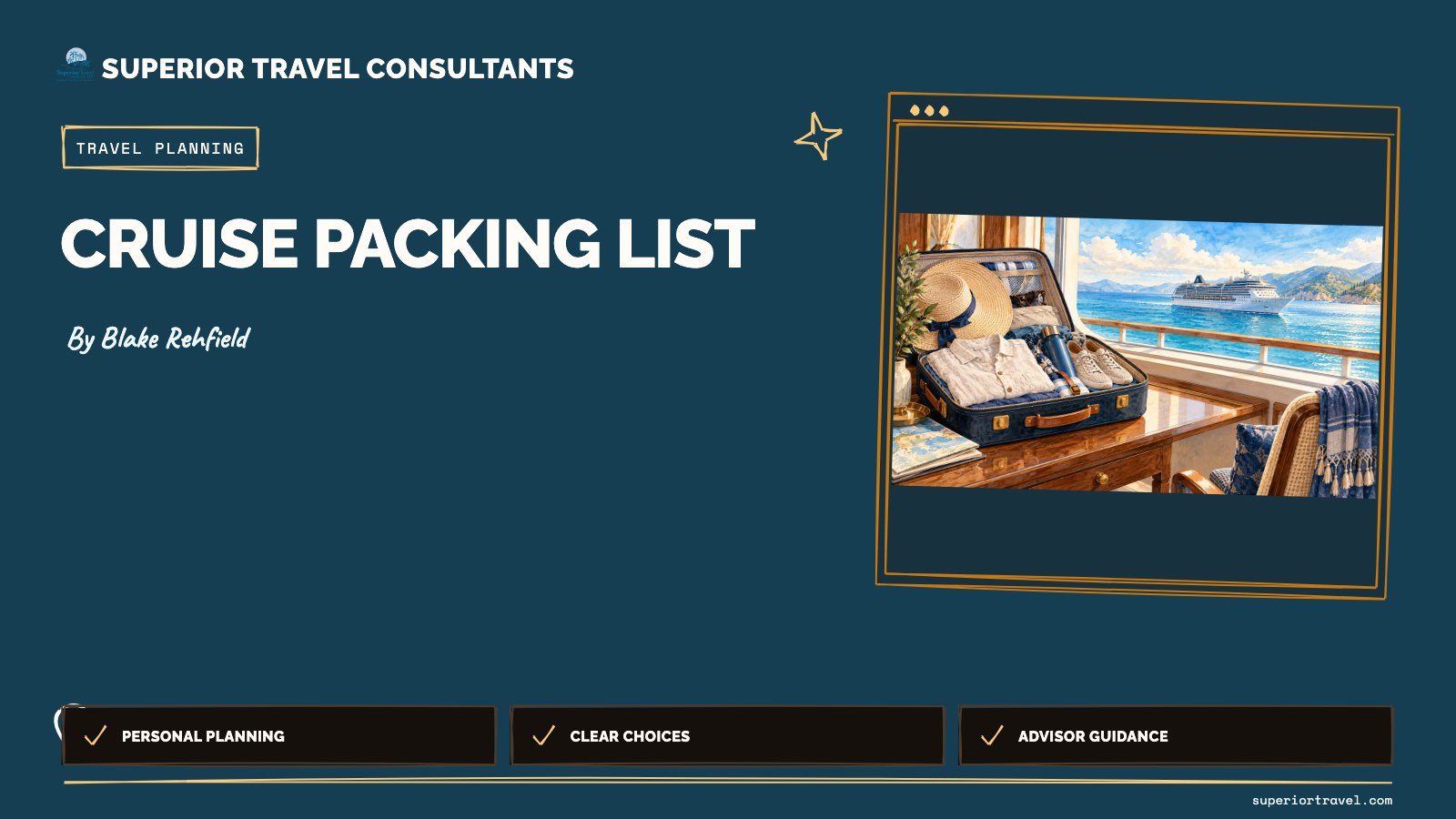 Cruise packing list - Blake Rehfield, Superior Travel Consultants