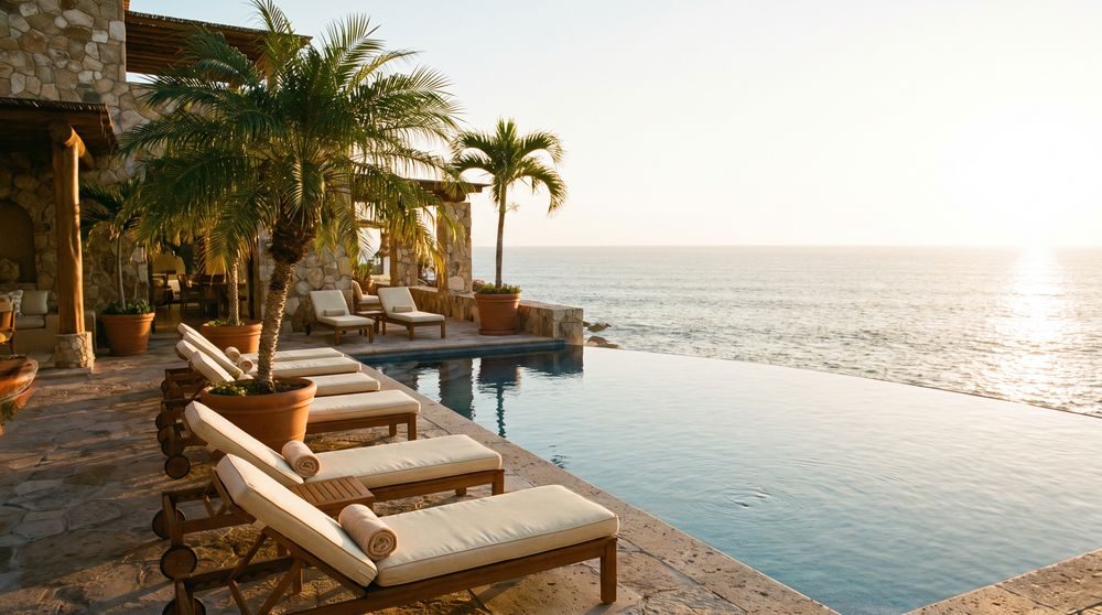 Overwater loungers and a swim-up pool at a Caribbean all-inclusive resort