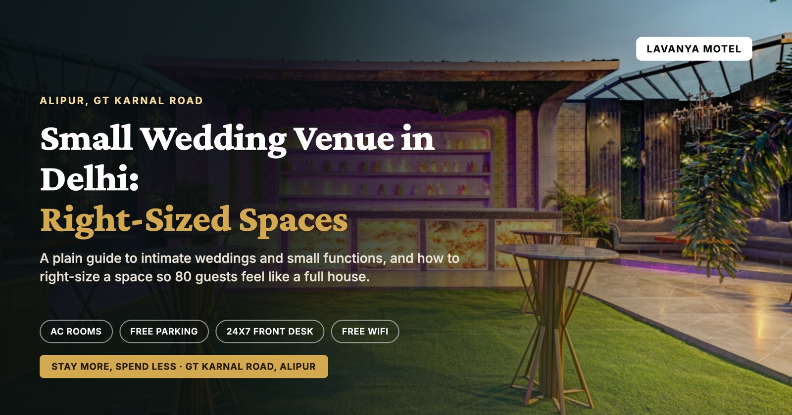 Small Wedding Venue in Delhi: Right-Sized Spaces