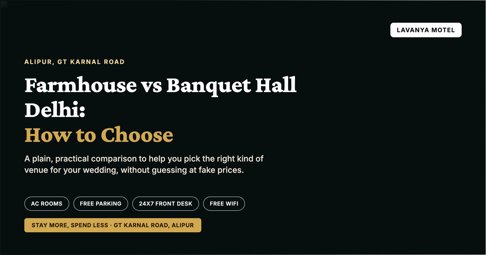 Farmhouse vs Banquet Hall Delhi: How to Choose