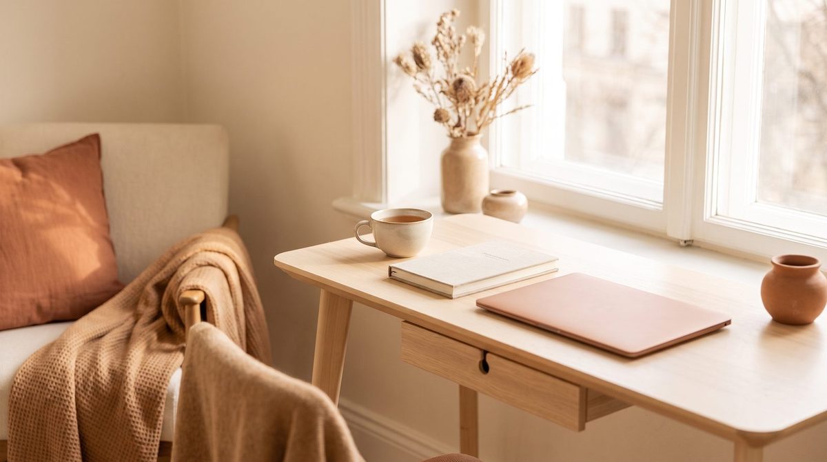 Calm, warm setting representing therapy for high achievers in California