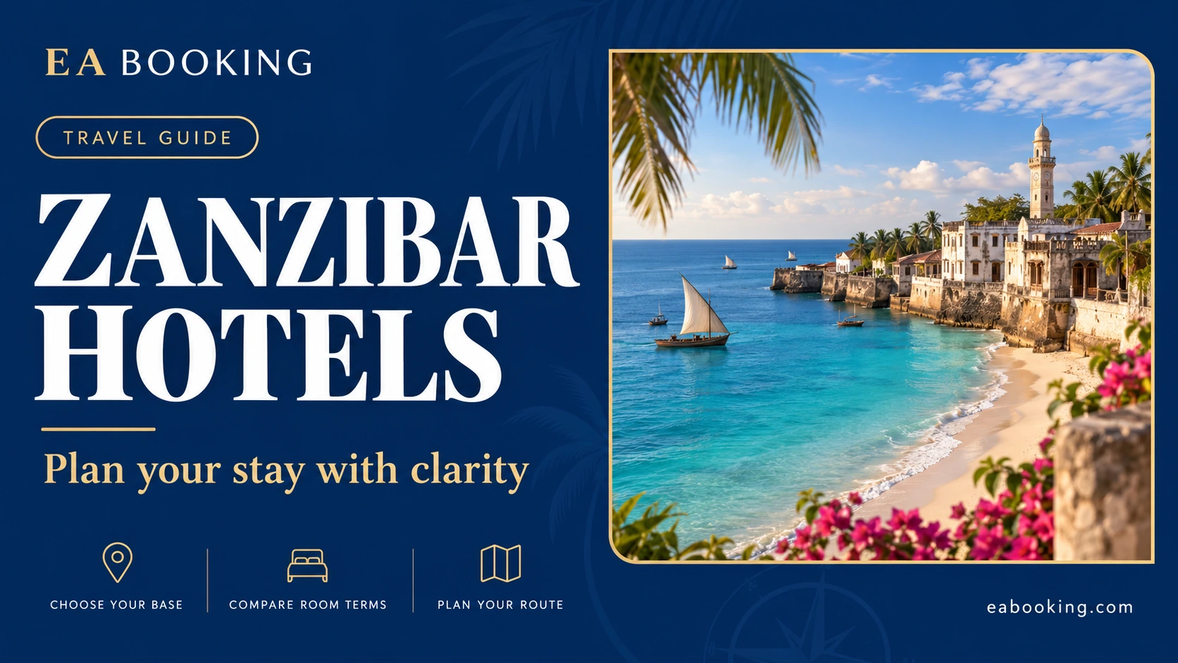 EA Booking guide cover: Zanzibar hotels in Stone Town, Nungwi and Paje