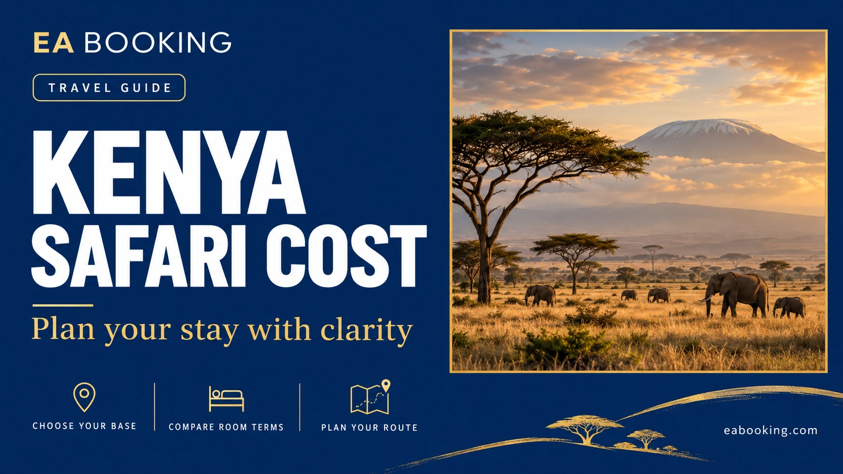 EA Booking guide cover: Kenya safari cost for Mara, Amboseli and Tsavo trips