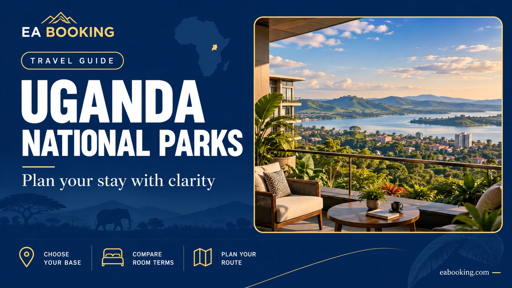 EA Booking guide cover: Uganda national parks guide: costs, hotels and route planning