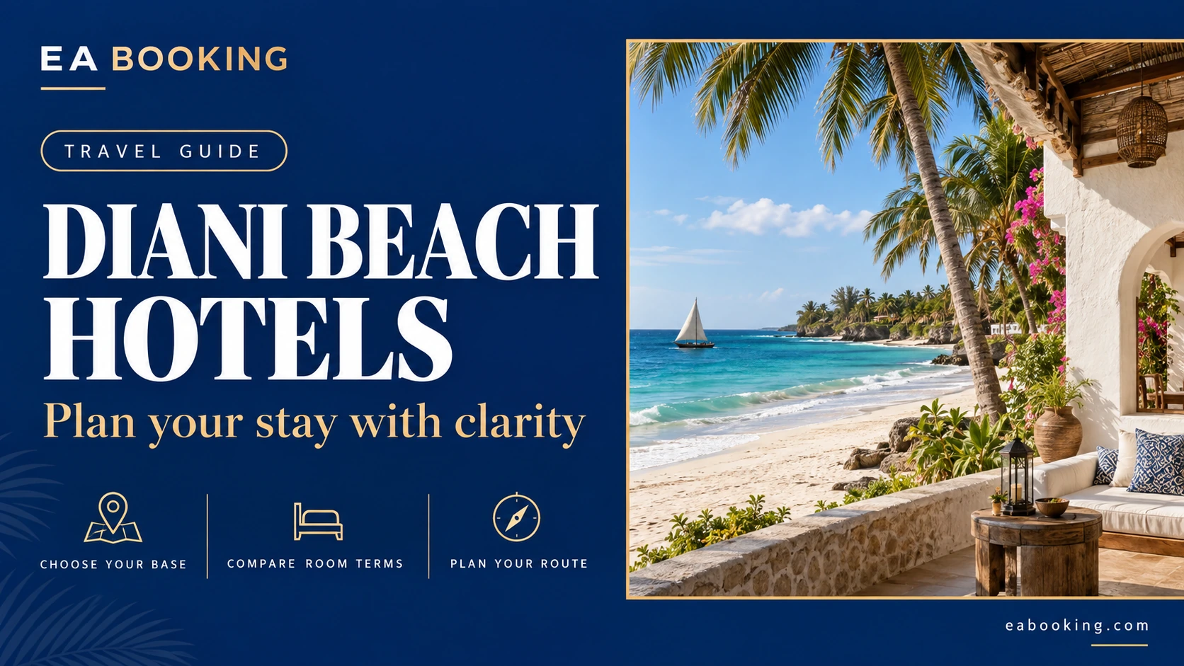 EA Booking guide cover: Diani Beach hotels: where to stay on Kenya's south coast