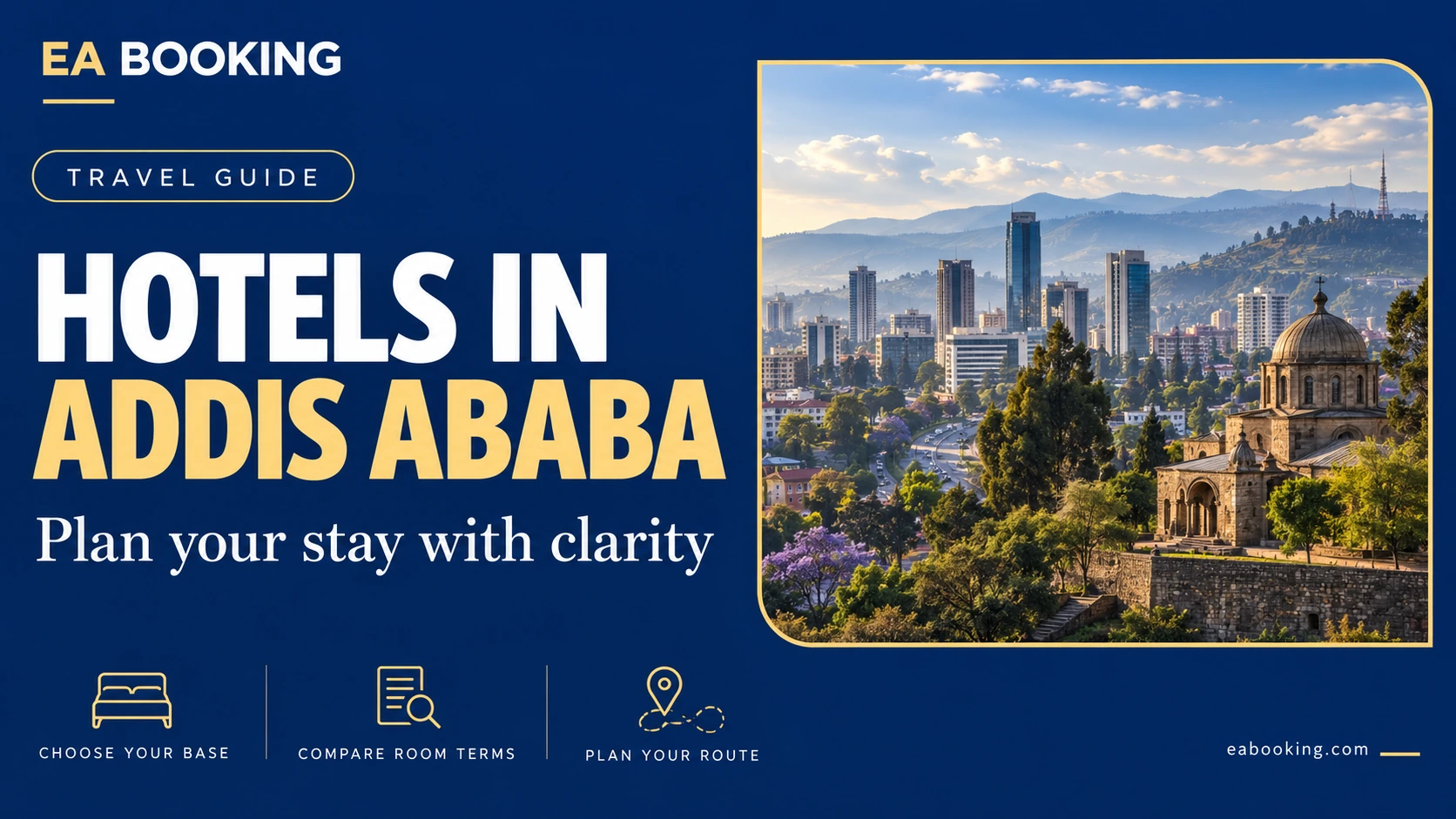 EA Booking guide cover: Hotels in Addis Ababa for Bole, guest houses and arrival nights