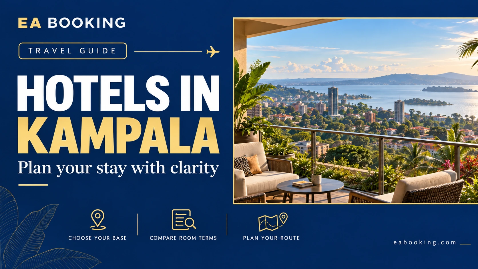 EA Booking guide cover: Hotels in Kampala: best areas, pool stays and budget options
