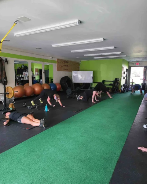 Small group strength training class at Health Targeted Solutions