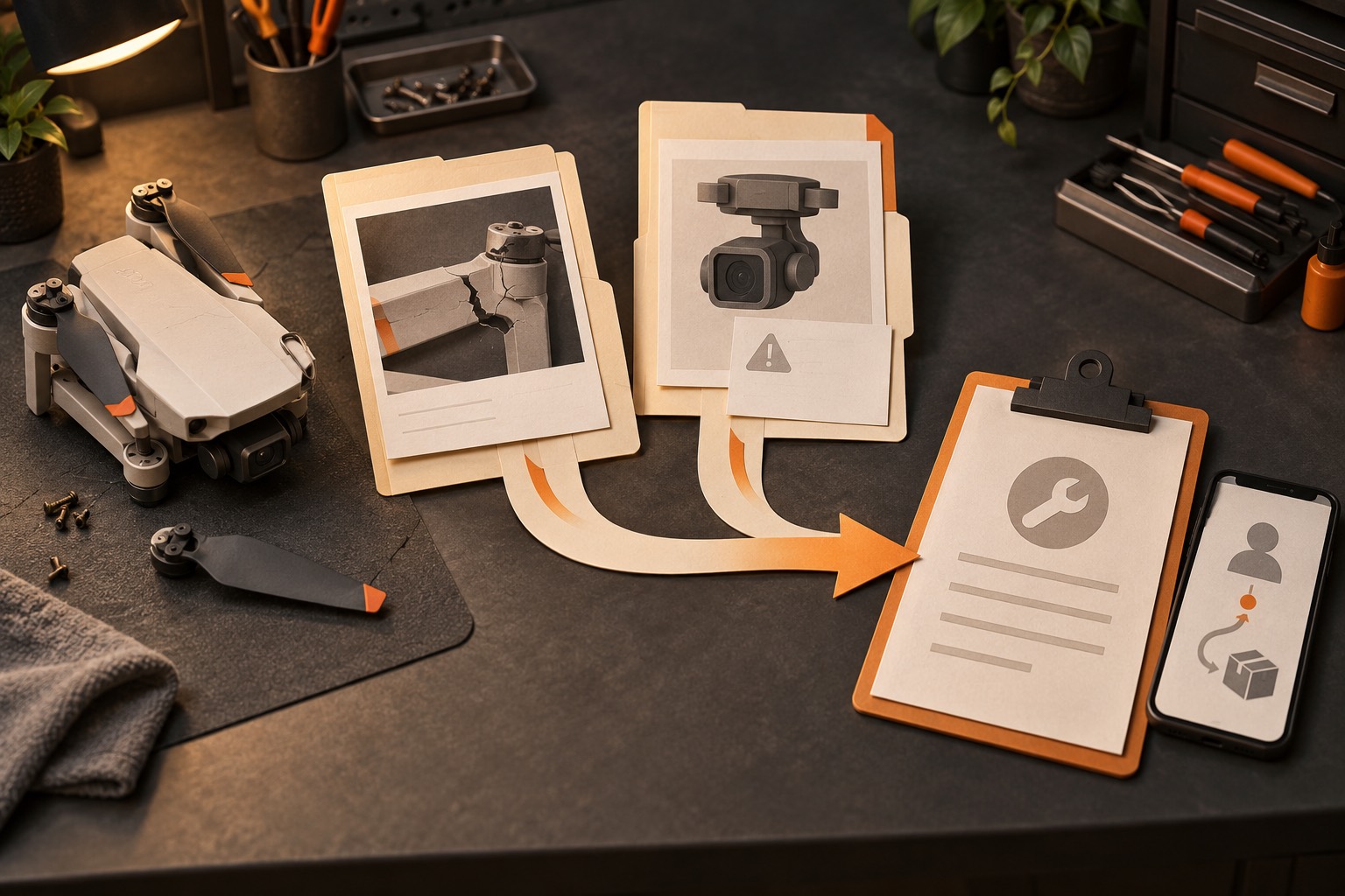 Plan Drone Repair Pages For Crash Damage And Gimbal Inquiries