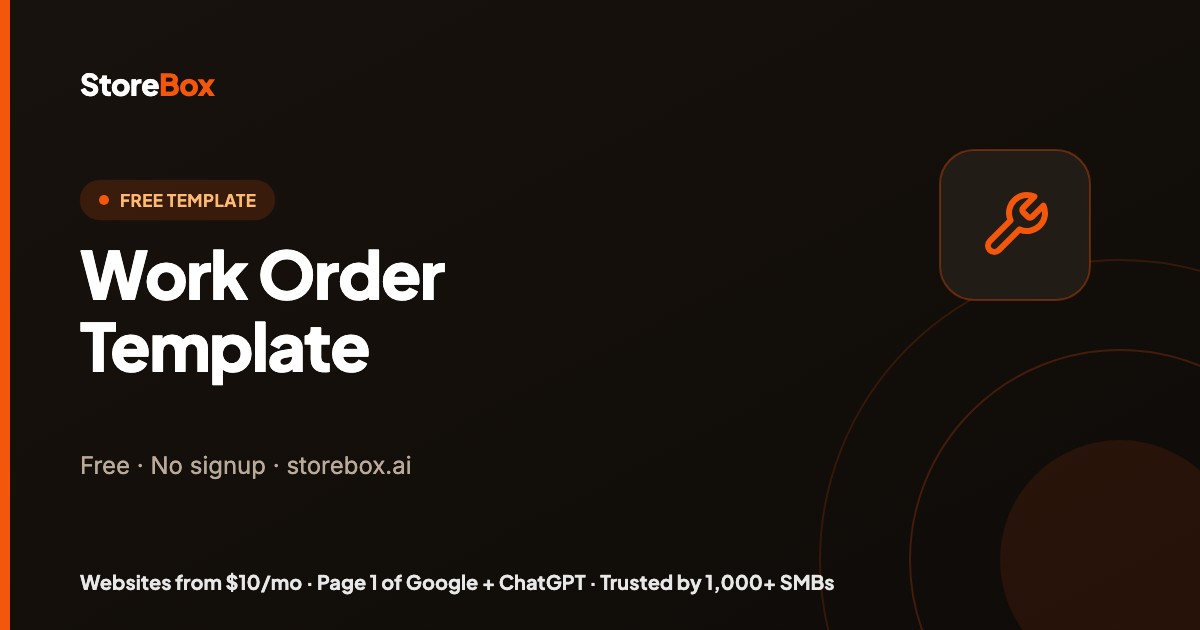 Free Work Order Template (PDF, Word & Excel)