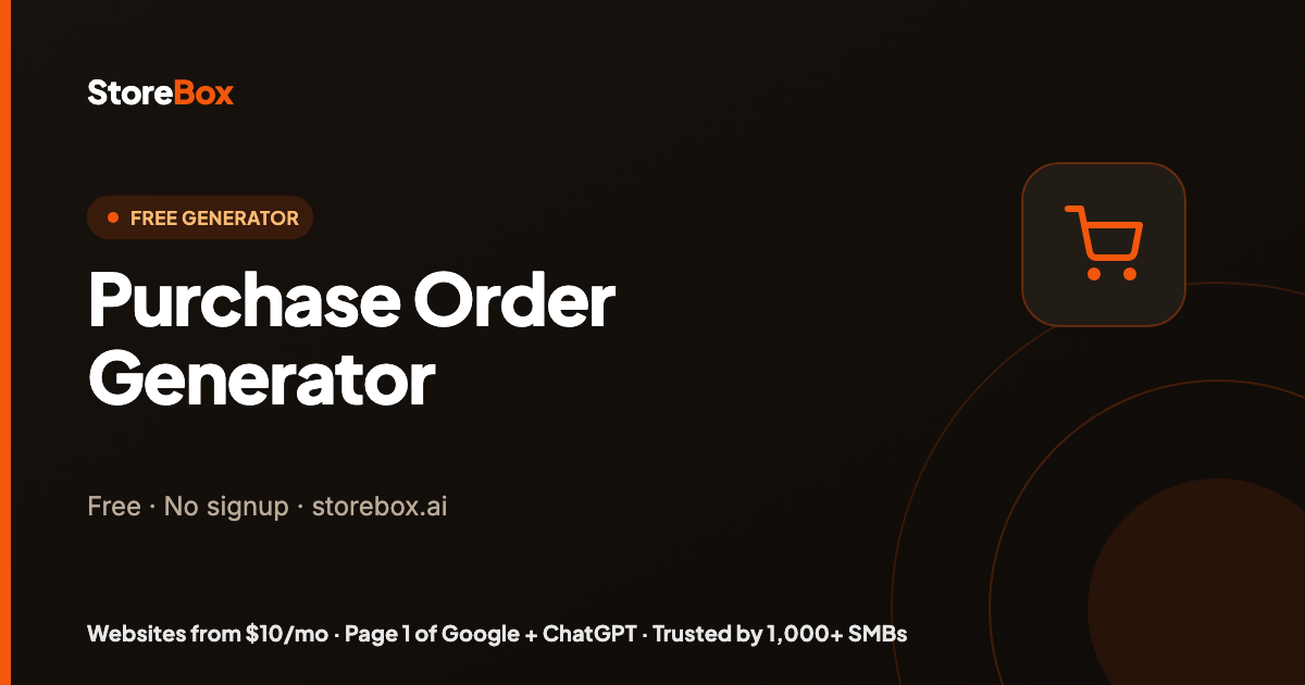 Free Purchase Order Generator (PDF, Word, Excel)