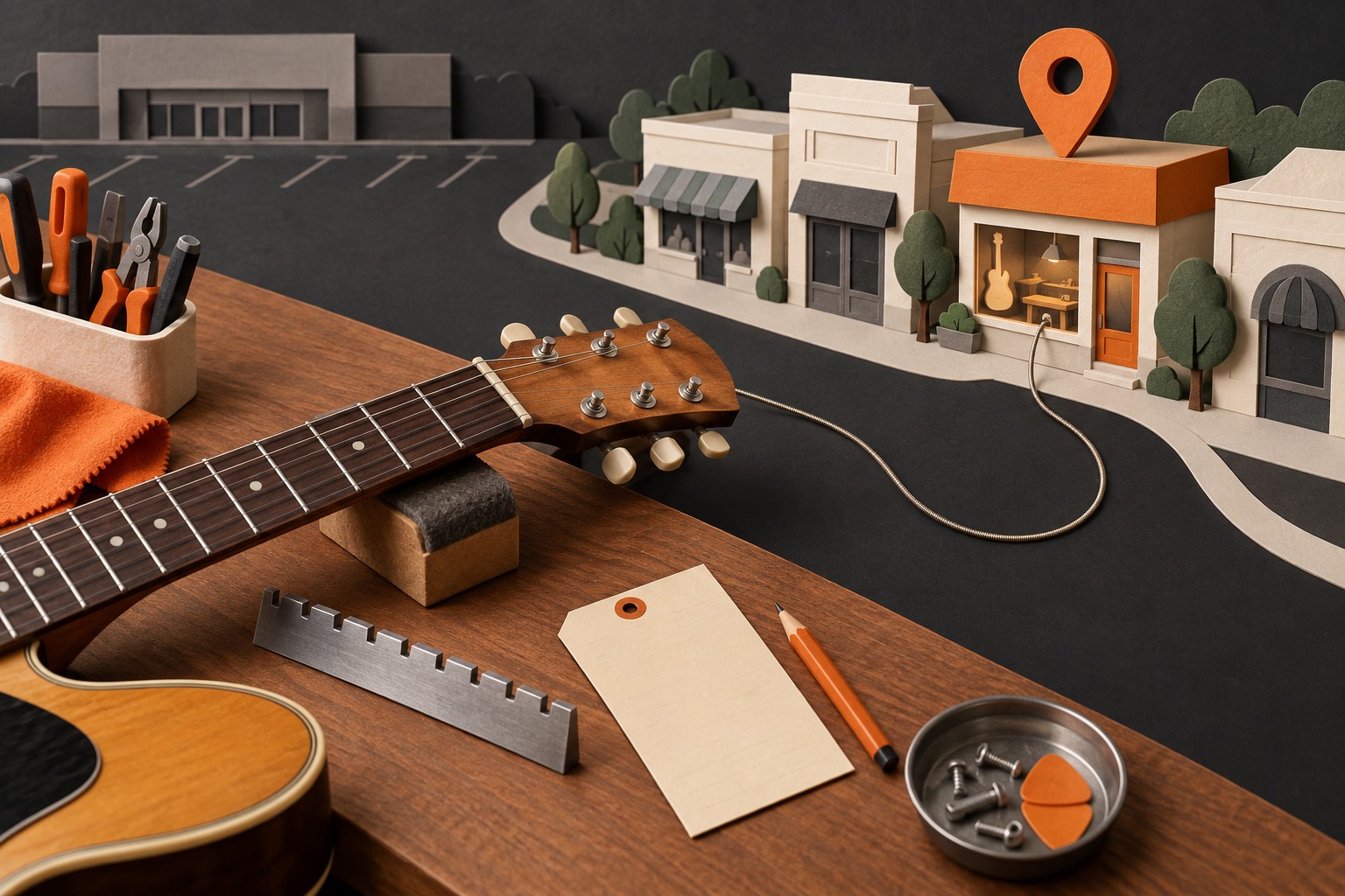 Local SEO For Guitar Repair Shops Competing With Big Chains