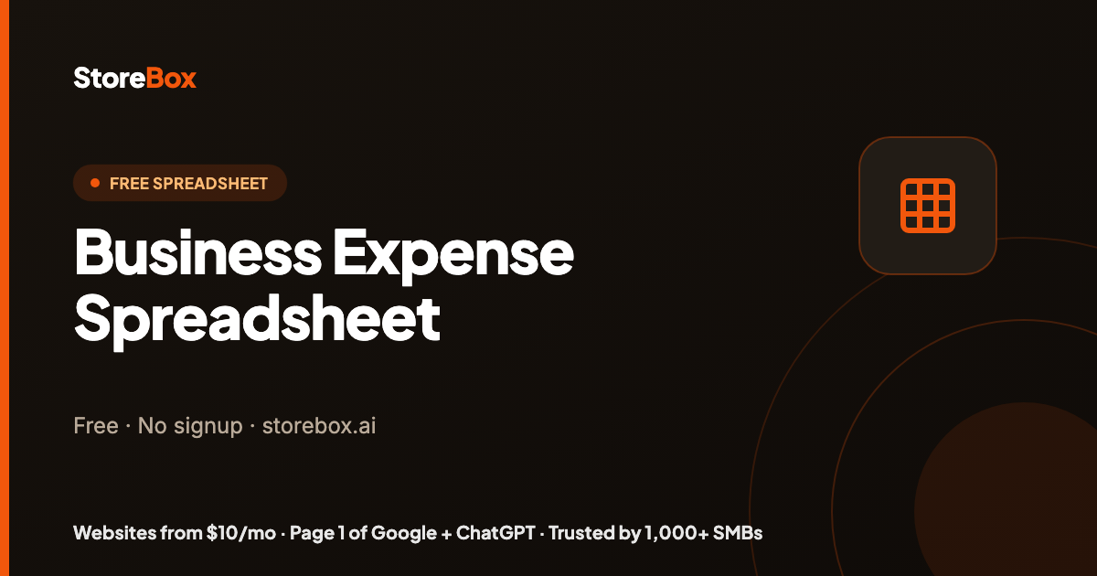 Free Business Expense Spreadsheet (Excel & CSV)